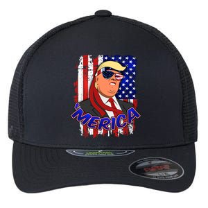 Merica Donald Trump Flexfit Unipanel Trucker Cap