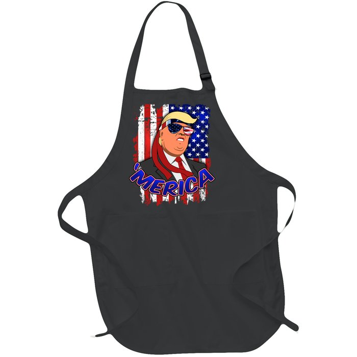 Merica Donald Trump Full-Length Apron With Pockets