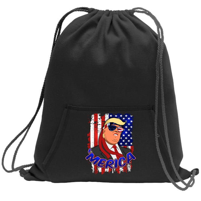 Merica Donald Trump Sweatshirt Cinch Pack Bag