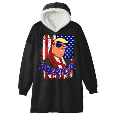 Merica Donald Trump Hooded Wearable Blanket