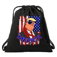 Merica Donald Trump Drawstring Bag