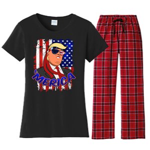 Merica Donald Trump Women's Flannel Pajama Set