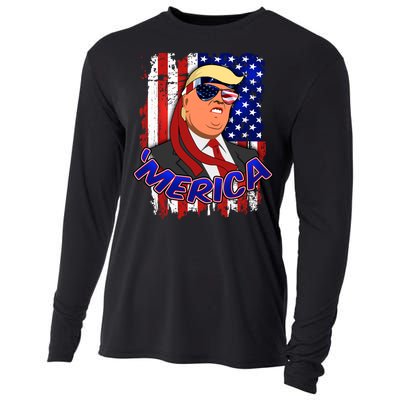 Merica Donald Trump Cooling Performance Long Sleeve Crew