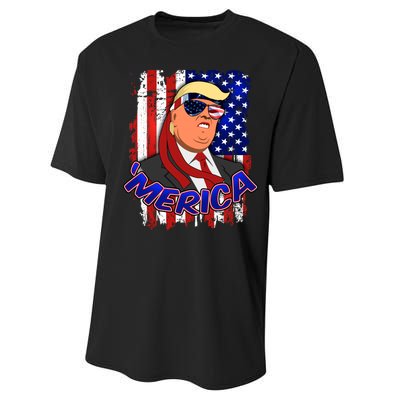 Merica Donald Trump Performance Sprint T-Shirt