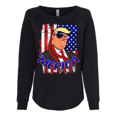 Merica Donald Trump Womens California Wash Sweatshirt