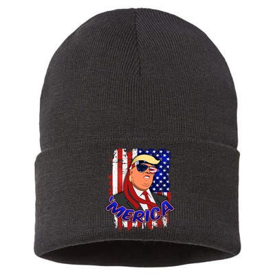 Merica Donald Trump Sustainable Knit Beanie