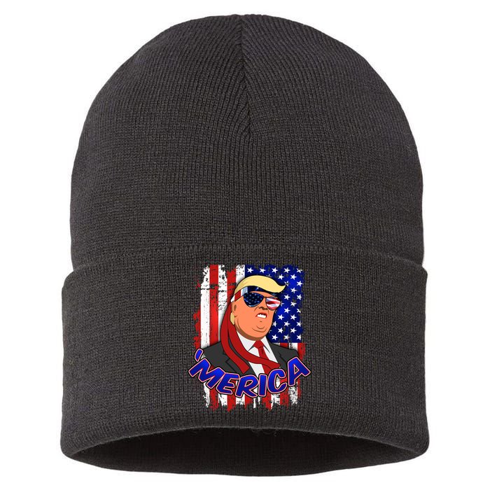 Merica Donald Trump Sustainable Knit Beanie