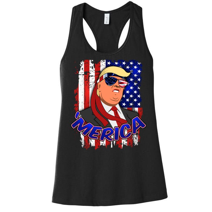 Merica Donald Trump Women's Racerback Tank