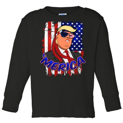 Merica Donald Trump Toddler Long Sleeve Shirt