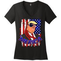 Merica Donald Trump Women's V-Neck T-Shirt