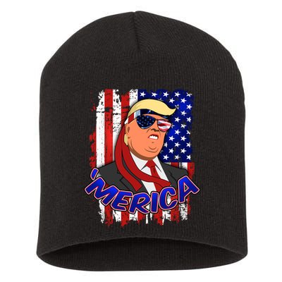 Merica Donald Trump Short Acrylic Beanie