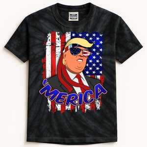 Merica Donald Trump Kids Tie-Dye T-Shirt