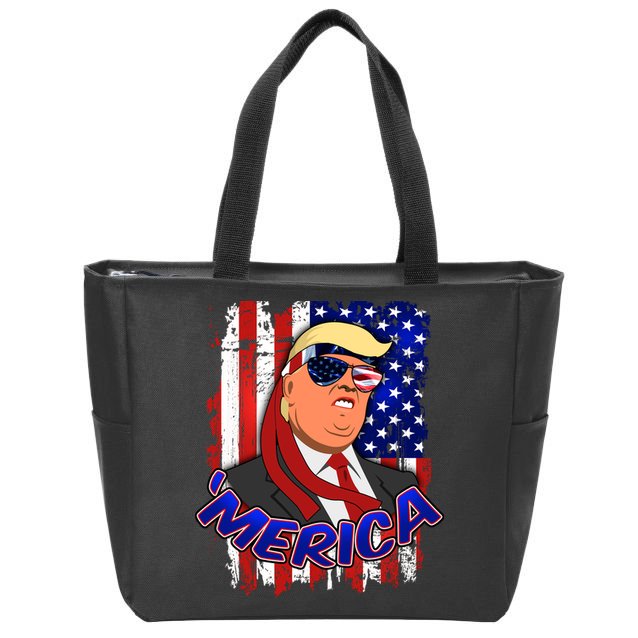 Merica Donald Trump Zip Tote Bag