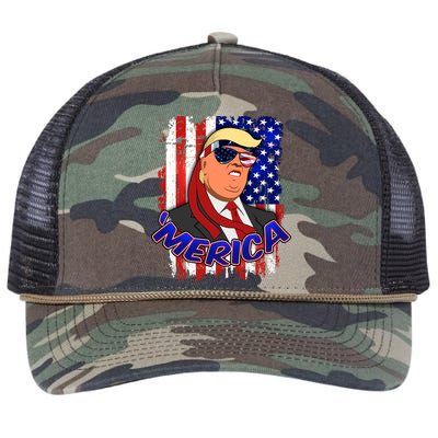 Merica Donald Trump Retro Rope Trucker Hat Cap