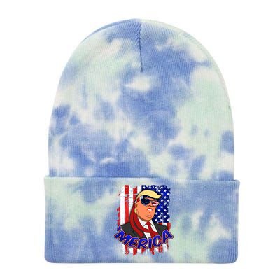 Merica Donald Trump Tie Dye 12in Knit Beanie