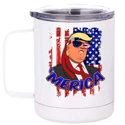 Merica Donald Trump 12 oz Stainless Steel Tumbler Cup