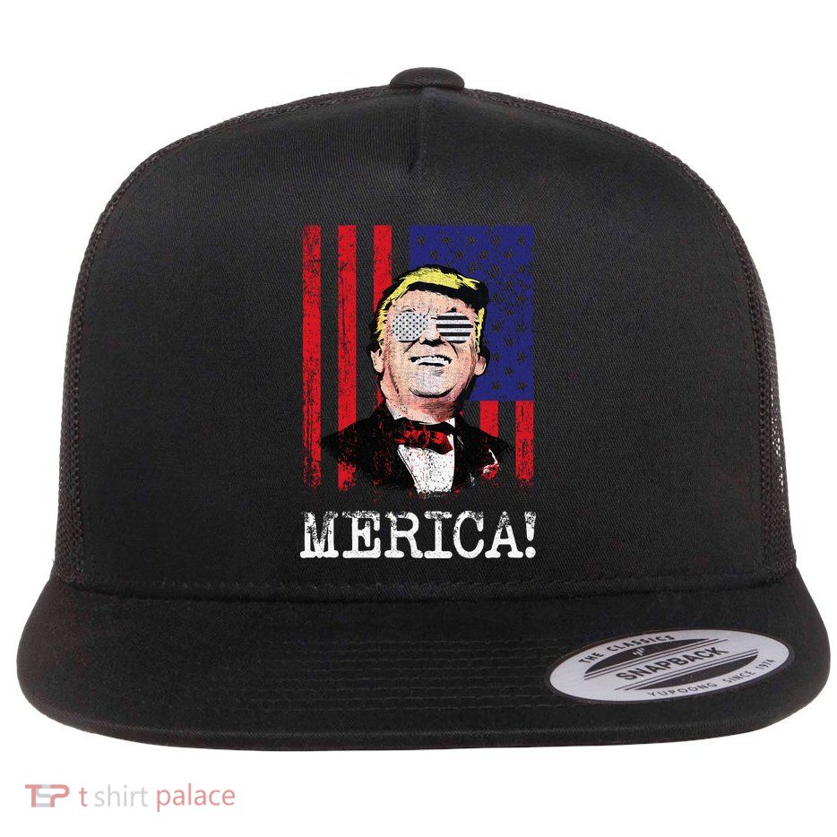 Merica Donald Trump USA Flat Bill Trucker Hat