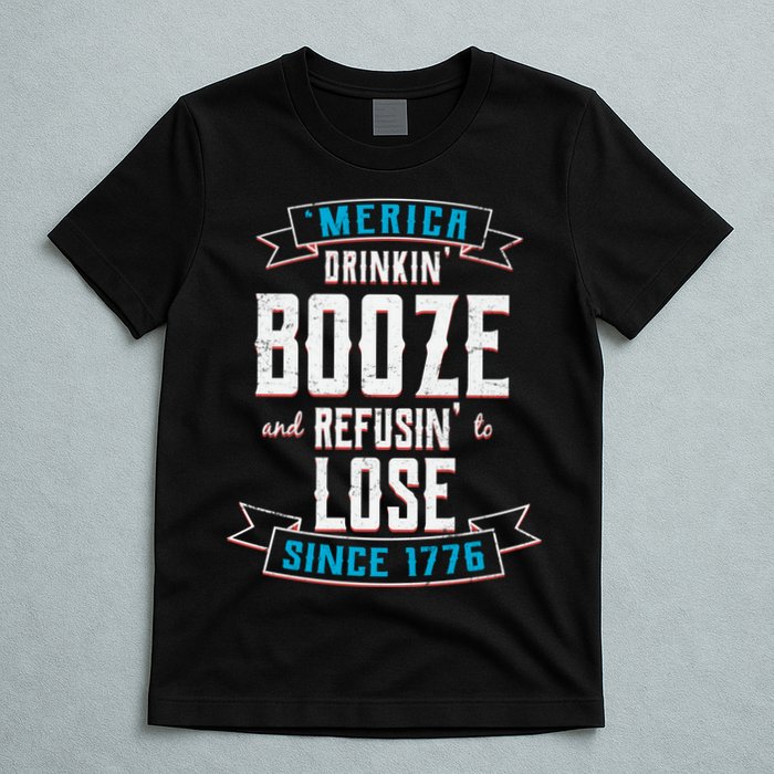 Merica Drinkin' Booze And Refusin' To Lose T-Shirt
