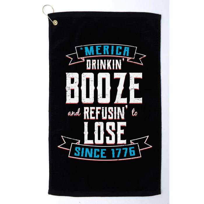 Merica Drinkin' Booze And Refusin' To Lose Golf Towel