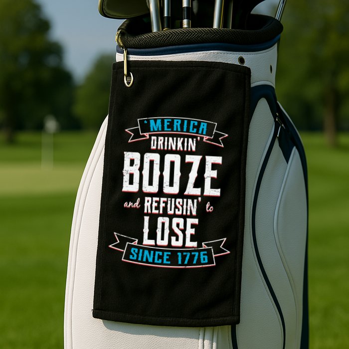 Merica Drinkin' Booze And Refusin' To Lose Golf Towel