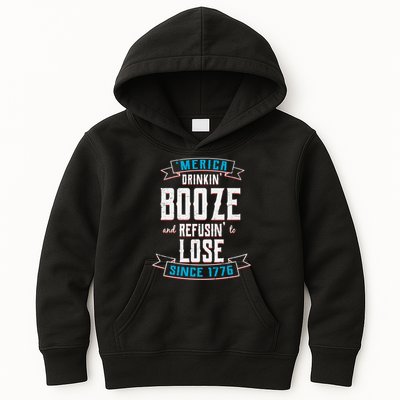 Merica Drinkin' Booze And Refusin' To Lose Kids Hoodie