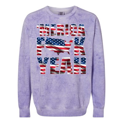 Merica Fck Yeah Colorblast Crewneck Sweatshirt