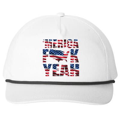 Merica Fck Yeah Snapback Five-Panel Rope Hat