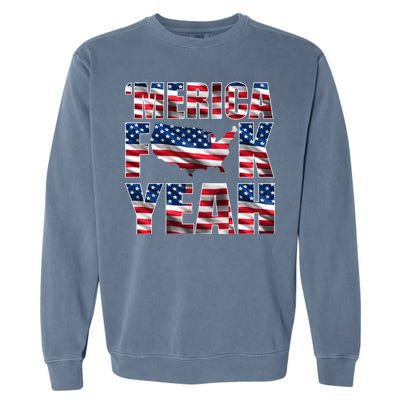 Merica Fck Yeah Garment-Dyed Sweatshirt