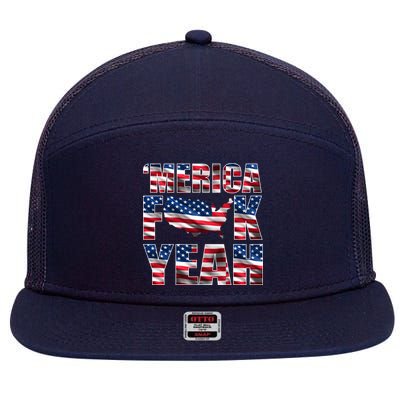 Merica Fck Yeah 7 Panel Mesh Trucker Snapback Hat