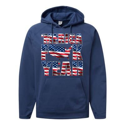 Merica Fck Yeah Performance Fleece Hoodie