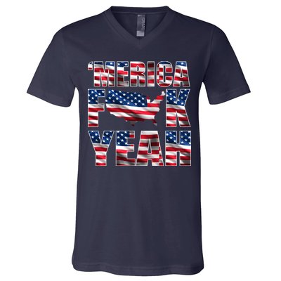 Merica Fck Yeah V-Neck T-Shirt