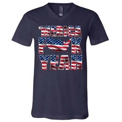 Merica Fck Yeah V-Neck T-Shirt