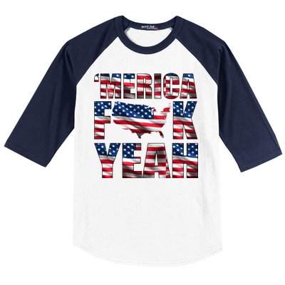 Merica Fck Yeah Baseball Sleeve Shirt