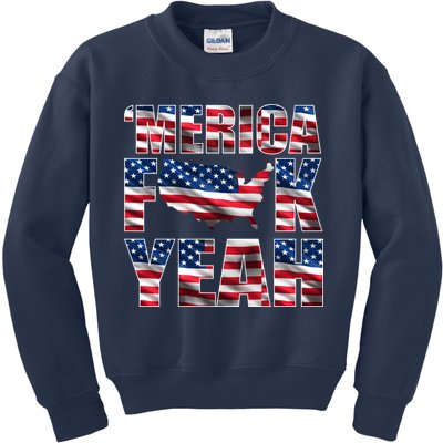 Merica Fck Yeah Kids Sweatshirt