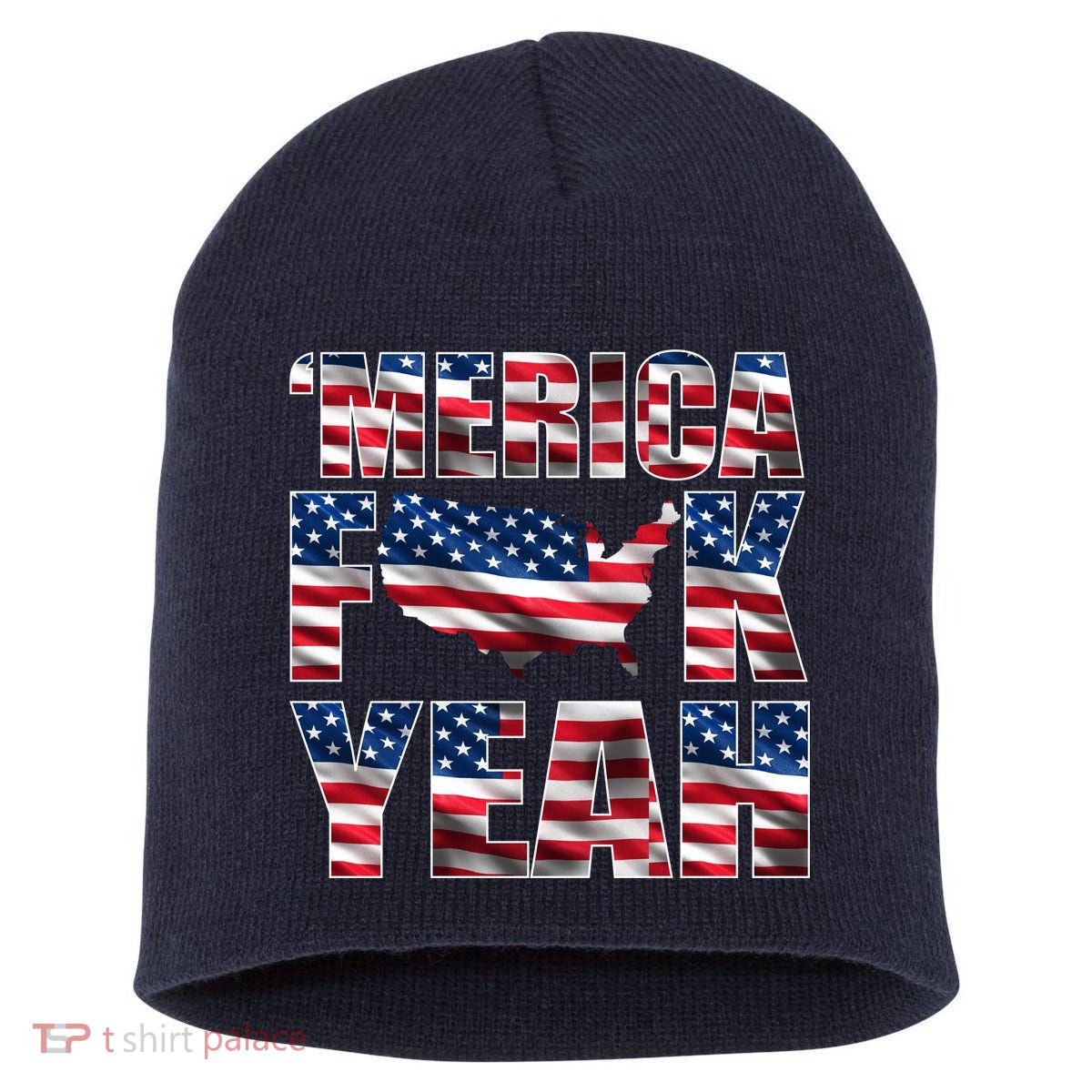 Merica Fck Yeah Short Acrylic Beanie