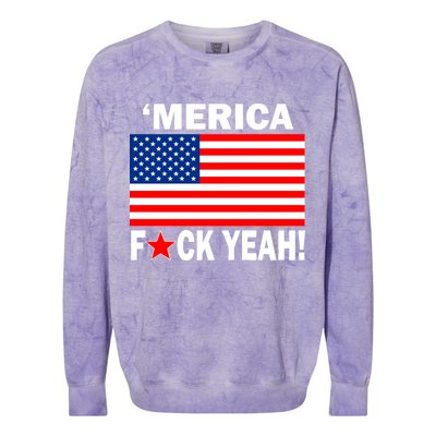 Merica F*ck Yeah! USA Colorblast Crewneck Sweatshirt