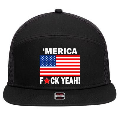 Merica F*ck Yeah! USA 7 Panel Mesh Trucker Snapback Hat