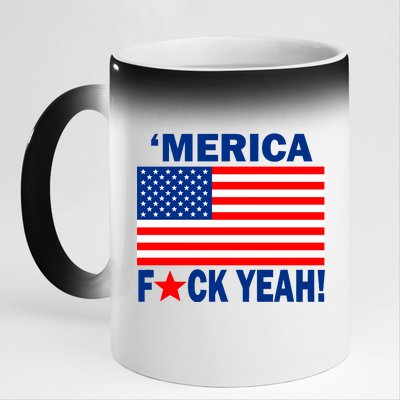 Merica F*ck Yeah! USA 11oz Black Color Changing Mug