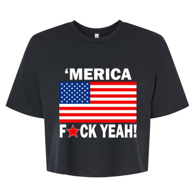 Merica F*ck Yeah! USA Bella+Canvas Jersey Crop Tee