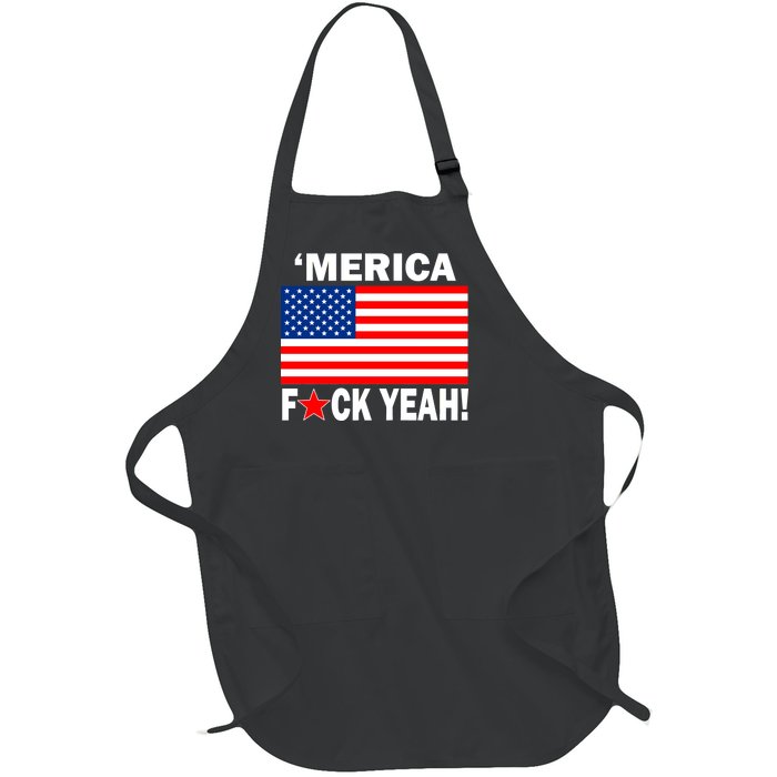 Merica F*ck Yeah! USA Full-Length Apron With Pockets