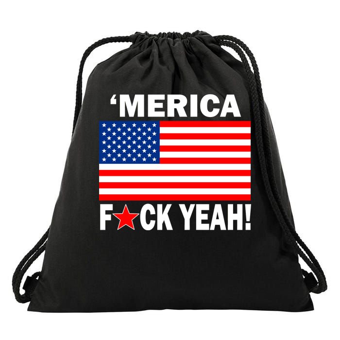 Merica F*ck Yeah! USA Drawstring Bag