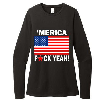 Merica F*ck Yeah! USA Womens CVC Long Sleeve Shirt