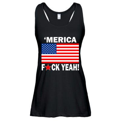 Merica F*ck Yeah! USA Ladies Essential Flowy Tank