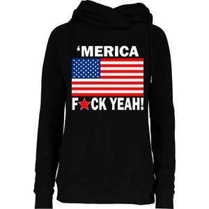 Merica F*ck Yeah! USA Womens Funnel Neck Pullover Hood