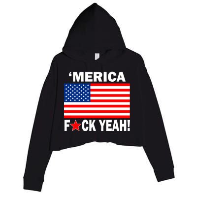 Merica F*ck Yeah! USA Crop Fleece Hoodie