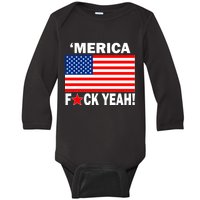 Merica F*ck Yeah! USA Baby Long Sleeve Bodysuit