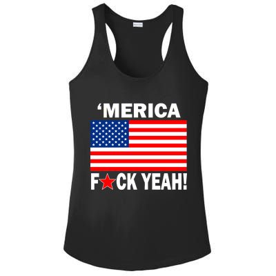 Merica F*ck Yeah! USA Ladies PosiCharge Competitor Racerback Tank