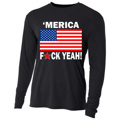 Merica F*ck Yeah! USA Cooling Performance Long Sleeve Crew