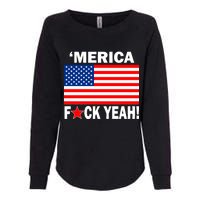 Merica F*ck Yeah! USA Womens California Wash Sweatshirt