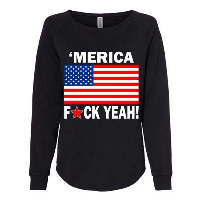 Merica F*ck Yeah! USA Womens California Wash Sweatshirt